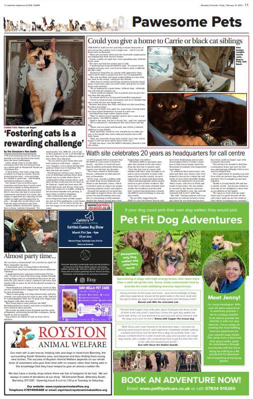 Barnsley Chronicle Pawsome Pets Feature